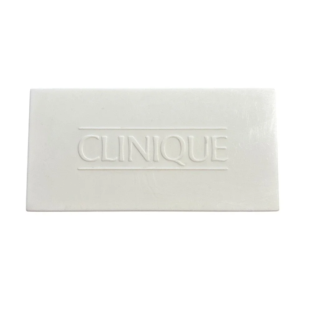 Clinique White Plastic Storage Box Embossed Logo Makeup Vanity Organizer Retro